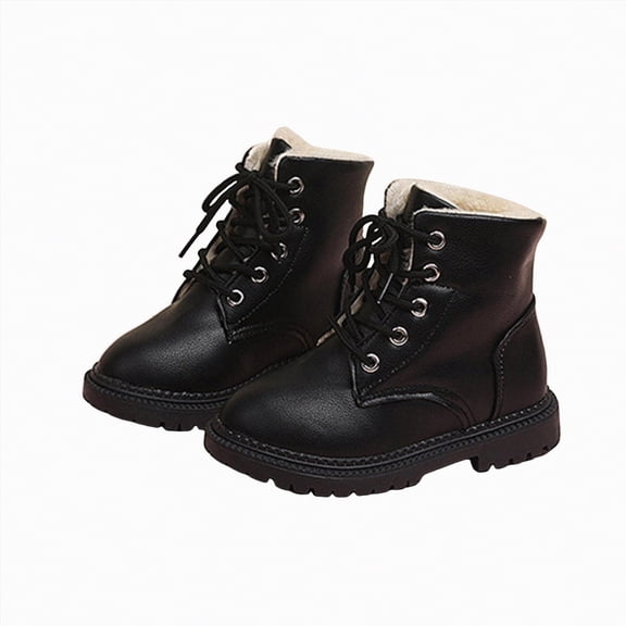 Gvdentm Kids Boots Size 1 Toddler Boys Girls Boots Kids Work Boots Winter Snow Boots Lace Up Hiking Outdoor Boots(Dark Gray,10)