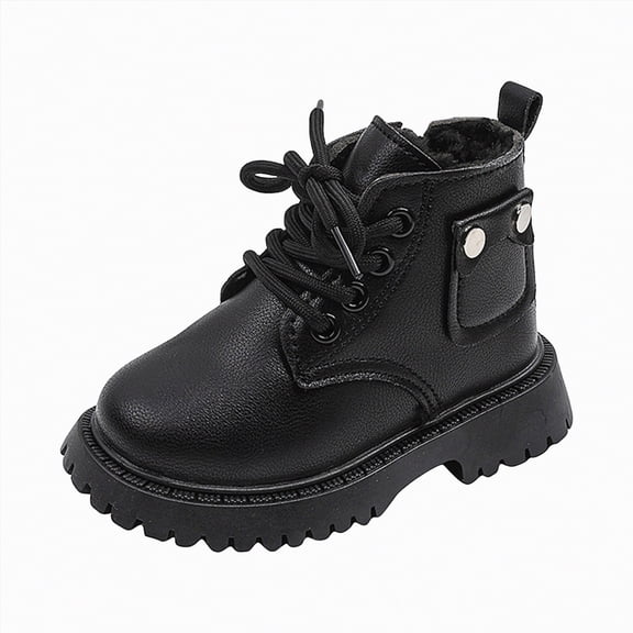Gvdentm Kids Boots Size 12 Toddler Boys Girls Boots Kids Work Boots Winter Snow Boots Lace Up Hiking Outdoor Boots(Black,11.5)