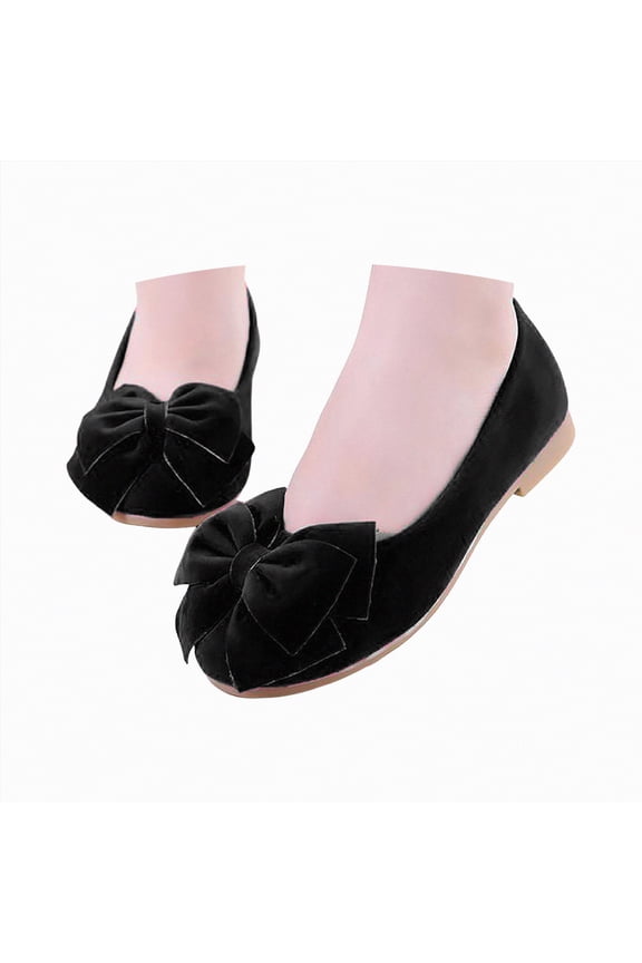 Kids Dress Shoes Girls Girls Dress Shoes Slip-On Flower Girl Ballet Flats for Party, Wedding, Performance, Prom, Graduation(Black,3)