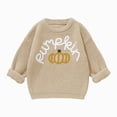 thumbnail image 1 of Gvdentm Kids Girls Boys Halloween Sweater Pumpkin Letter Long Sleeve Knitwear Top Fall Winter Knitted Jumper Khaki,5-6 Years, 1 of 5
