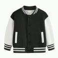 thumbnail image 1 of Gvdentm Kids Varsity Jacket Girls Boys Baseball Jacket Bomber Coat School Jackets(Black,7-8 Years), 1 of 5