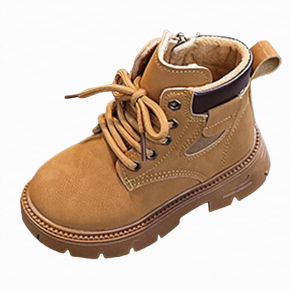 Gvdentm Kids Waterproof Shoes Cowgirl Cowboy Western Boots Girls Mid Calf Riding Shoes Little Kid/Big Kid(Brown,5.5)