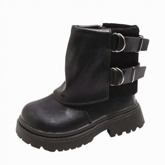 Gvdentm Kids Winter Boots for Girls Toddler Snow Boots Boys Girls Winter Cold Weather Waterproof Non Slip Warm Shoes for Little Kids Youth Snow Boots Boys(Black,13.5)