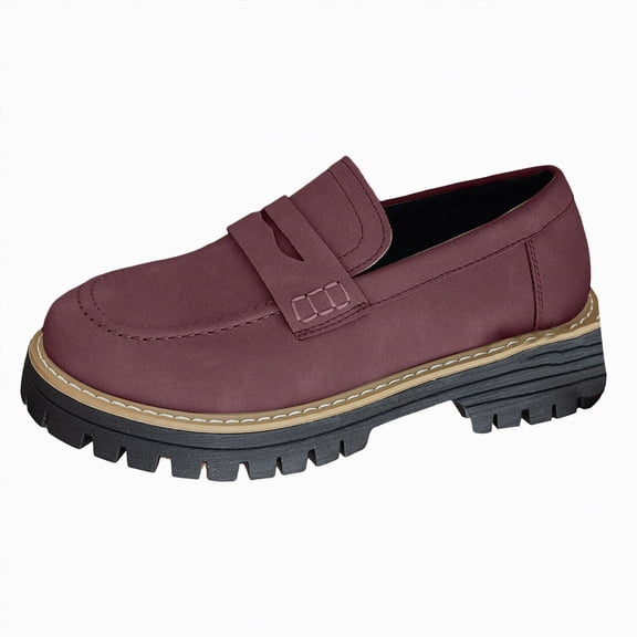 Gvdentm Ladies Sneakers Women's Loafers Comfort Slip-Ons Flat Work Shoes Casual Penny Loafers Lady Dress Shoes(Purple,8)