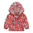 thumbnail image 1 of Gvdentm Lightweight Rain Jacket Girl Toddler Boy Girl Rain Jackets Waterproof Hooded Windbreaker Coat for Winter Fall 2024 Red,18-24 Months, 1 of 1
