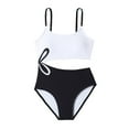 thumbnail image 1 of Gvdentm Little Girls Swimsuit Cute Swimwear One Piece Cutout Bathing Suit for Girls Beach Clothes White,11-12 Years, 1 of 8