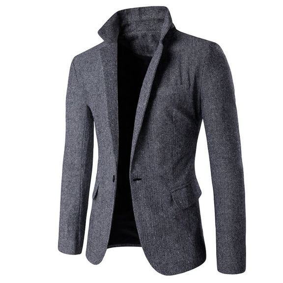 Gvdentm Men's Casual One Button Suit Blazer Jacket Sport Coat Grey,XL