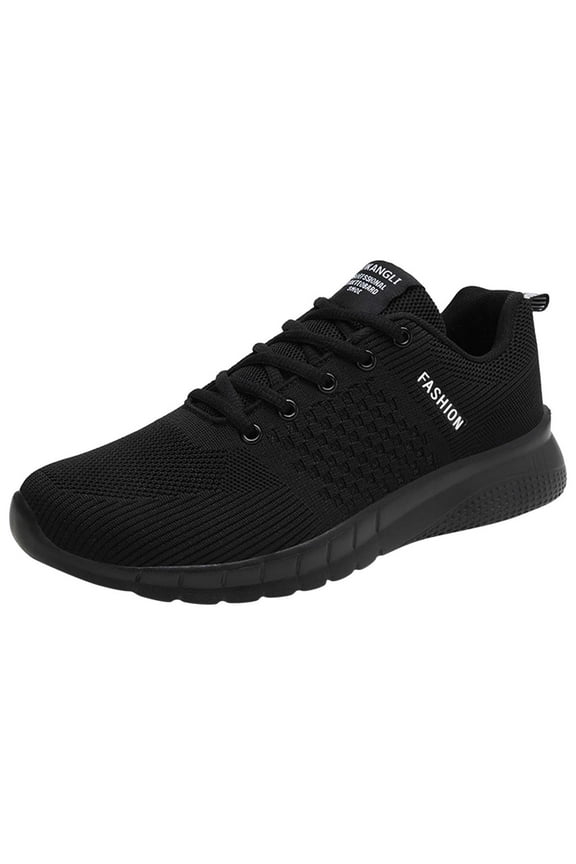 Men's Invisible Height Increasing Elevator Shoes Ultra Lightweight Laceup Knitted Sporty Walker Black,10
