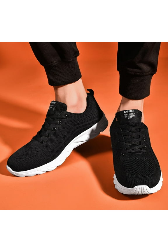 Men's Running Sneakers Sneaker Men Mesh Lightweight Lace-Up Walking Shoes Black,10