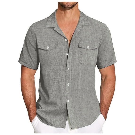 Gvdentm Men's Slim Henley Shirts Crewneck Longline T-Shirt Gym Workout Athletic Shirt Tees with Button G01-Grey,2XL