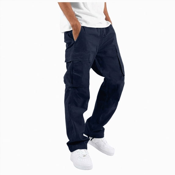 Gvdentm Mens Cargo Pants Open Bottom Baggy Elastic Waist Straight Leg Drawstring Athletic Sport Sweat Jogger Pants Size XXXXL