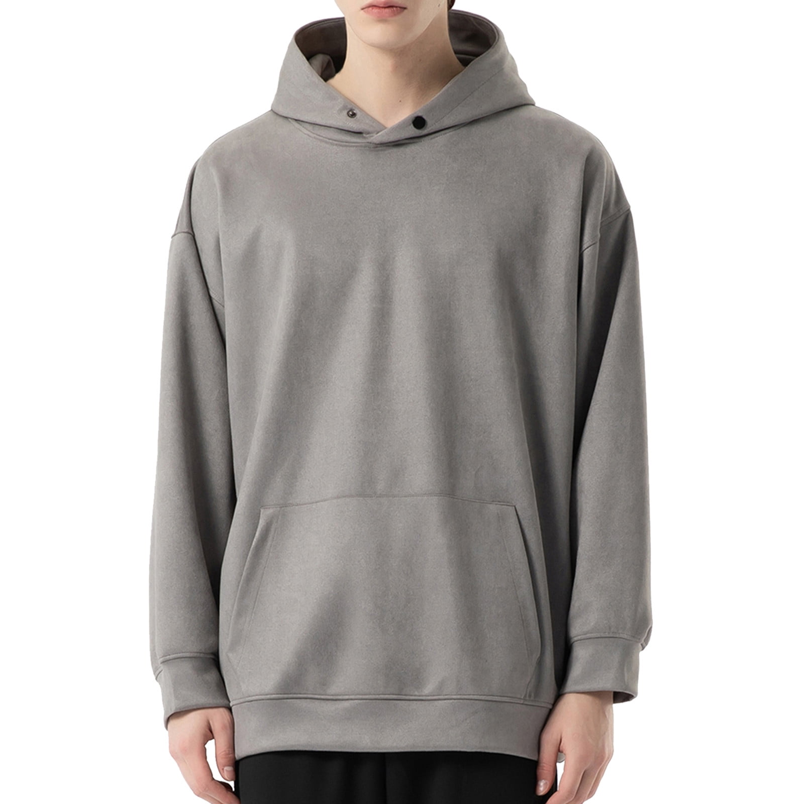 Gvdentm Mens Oversized Hoodie Pullover Plain Hooded Sweatshirt Vintage