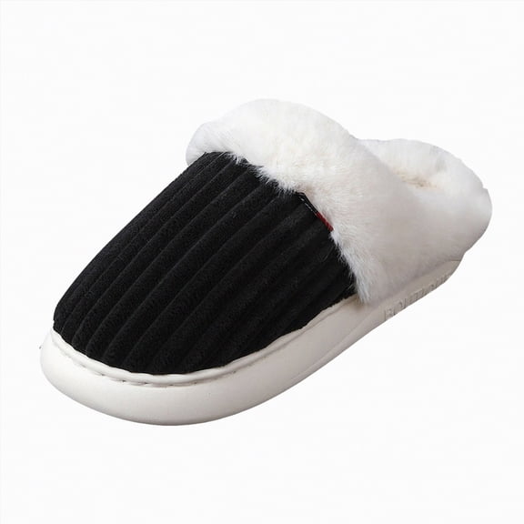 Gvdentm Women’S Slippers Fuzzy Open Toe Slippers for Women Indoor Cozy Memory Foam Slip On House Slides Shoes Gifts for Womens Her Mom(Black,6.5)
