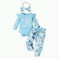 thumbnail image 1 of Gvdentm Baby Girl Clothes Romper Outfits Set Solid Color Cotton Blend Baby Clothes(Sky Blue,0-3 Months), 1 of 8