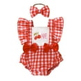 thumbnail image 1 of Gvdentm Onesies 0-3 Months Girl Baby Girls Clothes 0-18 Months Bodysuit Ruffle Sleeve Outfit Romper with Headband Clothes Girl|12-18 Months, 1 of 6