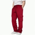 thumbnail image 1 of Gvdentm Pants for Boys 10-12 Boys Cargo Joggers Pants Elastic Waist Casual Jogging Trousers Bottom for Kids(Red,3-4 Years), 1 of 7