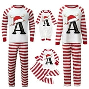 Gvdentm Pattern A-Z Christmas Pajamas Family Holiday Christma Pjs Set Sleepwear Xmas Jammies Christmas Family Pajamas Matching Sets Parent-Child Outfit
