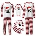 thumbnail image 1 of Gvdentm Pattern A-Z Pajamas Christmas Family Matching Xmas Pjs Set Cartoon Print Cute Holiday Sleepwear Family Pajamas for Women Men Couples, 1 of 4