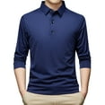thumbnail image 1 of Gvdentm Polo Shirts for Men Men's Casual Polo Shirts Long Sleeve Striped Cotton T-Shirts G07-Navy,2XL, 1 of 9