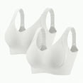 thumbnail image 1 of Gvdentm Racerback Sports Bras for Women 2Pack - Padded Seamless Support Bra for Yoga Gym Workout Fitness(White,L), 1 of 8