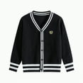 thumbnail image 1 of Gvdentm Red Cardigan for Girls Boys Girls Sweater Uniform Cardigan Sweater Soft Cotton V-Neck Soft Cotton Knit Outerwear(Black,3-4 Years), 1 of 5