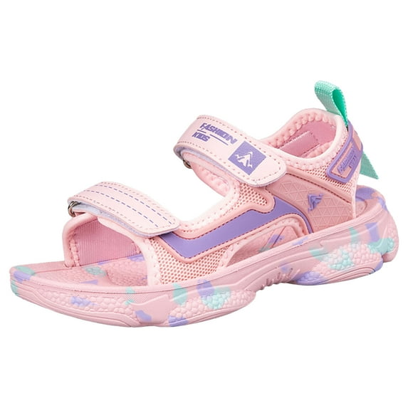 Gvdentm Sandals Boys Size 3 Toddler Sandals Children Boys Sandals Summer Hollow Causal Soft Bottom Baby Flat Beach Shoes Summer Sandals Kids Water Sandals(Pink,2.5)