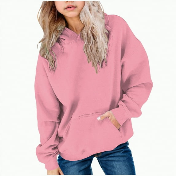 Gvdentm School Clothes for Teen Girls Hoodies for Teen Girls Trendy Gradient Color Oversized Sweatshirts Long Sleeve Tween Girls Fashion Preppy Clothes(Pink,13-14 Years)