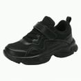 thumbnail image 1 of Gvdentm School Kids Leather School Shoe with Barefoot Sole Toddler Sneakers(Black,13.5), 1 of 9