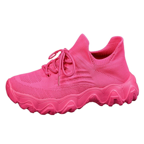 Gvdentm Shoes Woman Fashion Casual Mesh Breathable Anti Slip Shoes Women Hot Pink,6