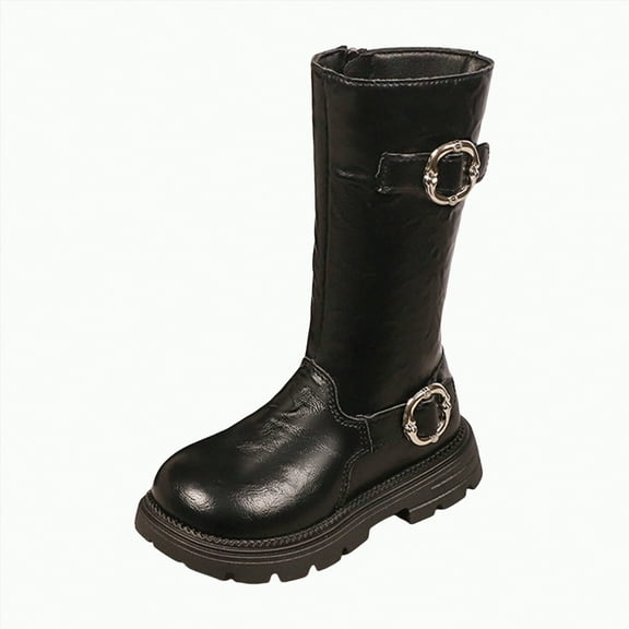 Gvdentm Size 3 Girls Boots Toddler Boys Girls Boots Kids Work Boots Winter Snow Boots Lace Up Hiking Outdoor Boots(Black,26)