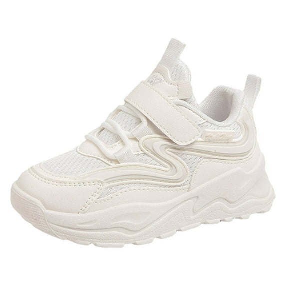 Gvdentm Slip On Shoes for Girls Gym Shoes Girls Kids Running Sport Shoes Lightweight Breathable Sneakers White,12.5