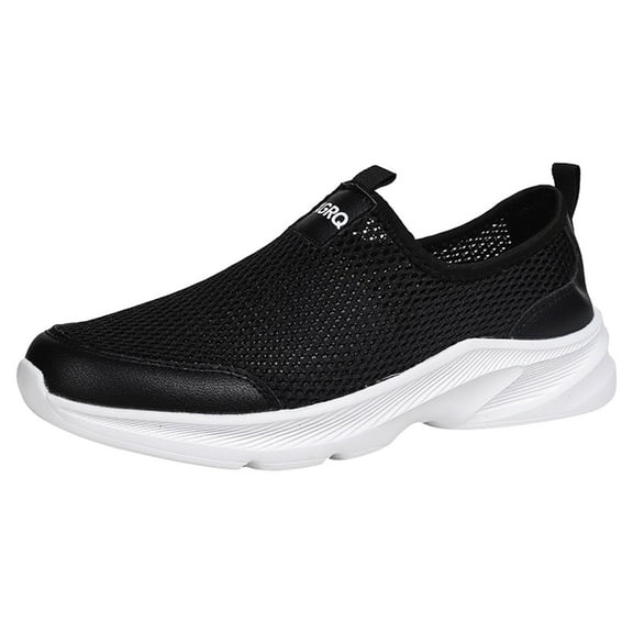 Gvdentm Men Shoes Sneakers Casual Tennis Walking Mesh Athletic Gym Fashion Lightweight Slip On Sneakers Shoes for Men Sneakers Black,10