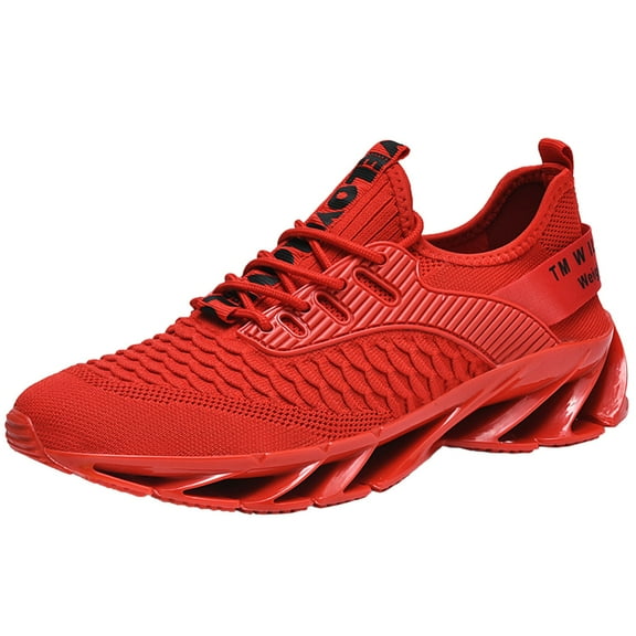 Gvdentm Slip on Sneakers Men Walking Size 7 Men Shoes Lightweight Breathable Mesh Casual Shoes Single Casual Running Mens Sneakers Red,8