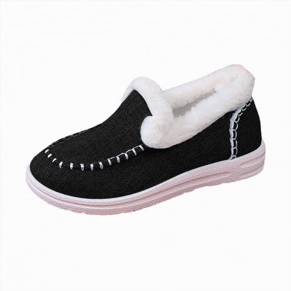 Gvdentm Slipper for Women Women’s Soft Curly Full Slippers Memory Foam Lightweight House Shoes Cozy Loafer with Polar Lining(Black,8)