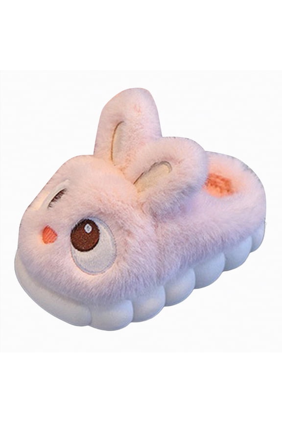Slippers for Girls Girls Bunny Slippers Cartoon Shape Plush Warm Slipper Indoor Bedroom Winter Slippers for Kids(Pink,13)