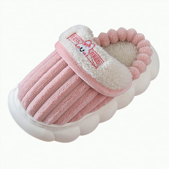 Gvdentm Slippers for Kids Toddler Rabbit Winter Slippers - Soft Plush Indoor Bunny Slippers for Girls & Boys(Pink,13.5)
