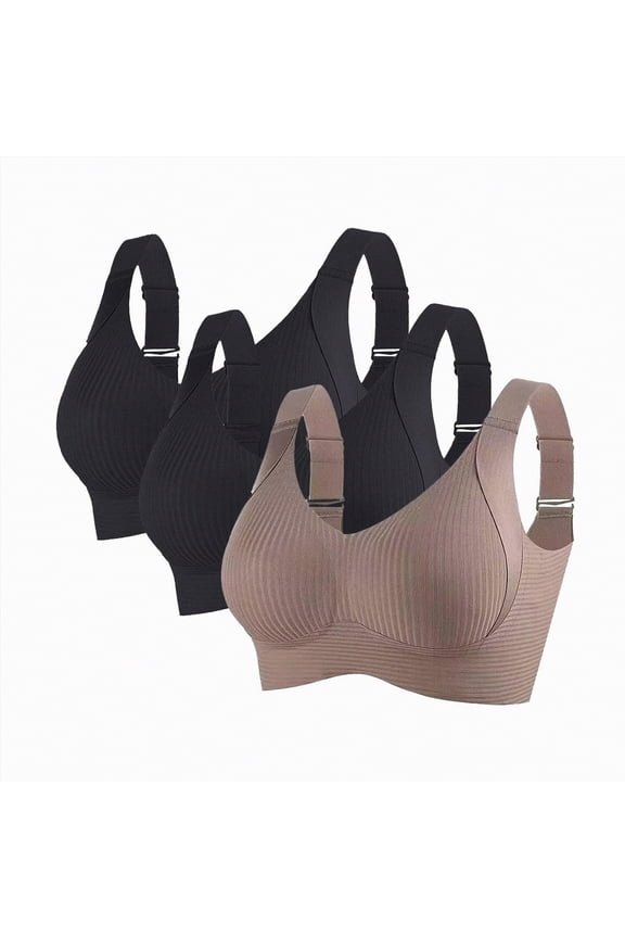 Sports Bras for Women 3Pack High Support Padded Sports Bra Workout Bras for Women Racerback Bra for Yoga(Gold,2XL)