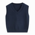 thumbnail image 1 of Gvdentm Sweater Clothes for Girls Boys Sweater Vest Unisex Cable Knit Cotton Toddler Uniform Vest for Little Big Childrens Kids Teenage Girls(Navy,6-7 Years), 1 of 9