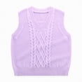 thumbnail image 1 of Gvdentm Sweater Clothes for Girls Boys Sweater Vest Unisex Cable Knit Cotton Toddler Uniform Vest for Little Big Childrens Kids Teenage Girls(Purple,2-3 Years), 1 of 6