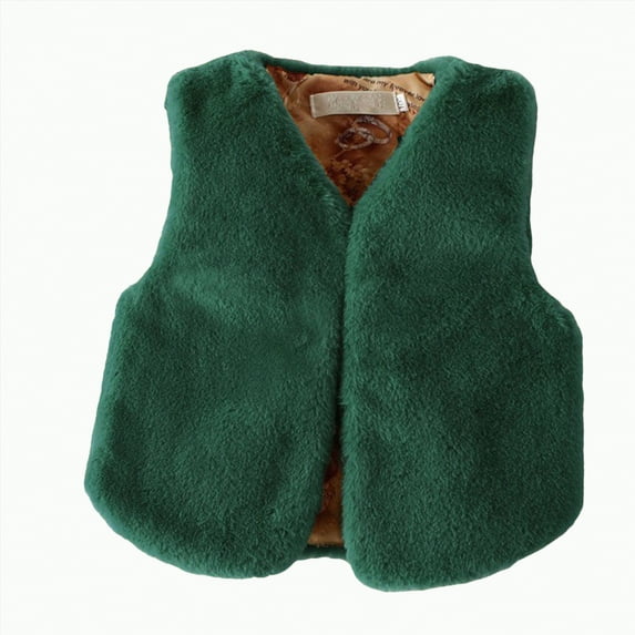 Gvdentm Toddler Baby Boy Girl Vest Sherpa Sleeveless Waistcoat Fall Winter Jacket with Pockets Coat(Dark Green,4-5 Years)