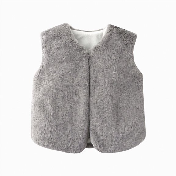 Gvdentm Toddler Baby Boy Girl Vest Sherpa Sleeveless Waistcoat Fall Winter Jacket with Pockets Coat(Grey,5-6 Years)