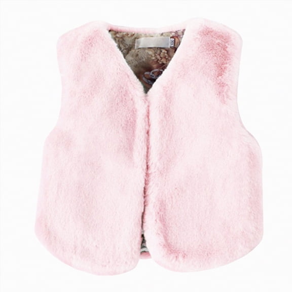 Gvdentm Toddler Baby Boy Girl Vest Sherpa Sleeveless Waistcoat Fall Winter Jacket with Pockets Coat(Pink,7-8 Years)