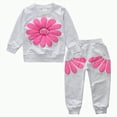thumbnail image 1 of Gvdentm Toddler Baby Girls Sunflower Clothes Set 3 Months Long Sleeve Top and Pants 2pcs Outfits Fall Clothes(Grey,18-24 Months), 1 of 7