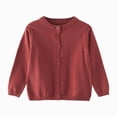 thumbnail image 1 of Gvdentm Toddler Boys Girls Crewneck Cardigan Sweaters Long Sleeve Kids Button Cotton School Uniform Knit Tops Outwear Brick Red,6-12 Months, 1 of 4
