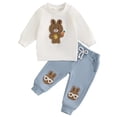 thumbnail image 1 of Gvdentm Toddler Clothes for Baby Boy 12M-4T Fall Outfits Rabbit Printed Baby Pullover & Pants Sets Kids Winter 2Pcs Sweatsuit White,12-18 Months, 1 of 3