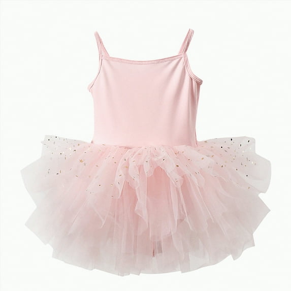 Gvdentm Toddler Girls Ballet Skirted Leotards Strap Tutu Dress Party(Light Pink,18-24 Months)