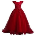 thumbnail image 1 of Gvdentm Toddler/Girls Easter Short Sleeve Princess Birthday Dress for School Party Easter Dresses for Toddler Girls Red,11-12 Years, 1 of 6