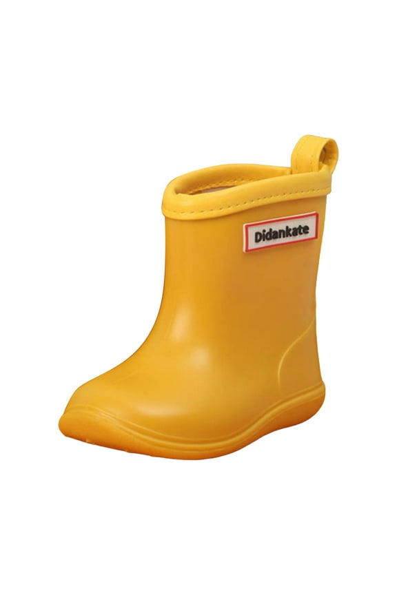 Toddler Rain Boots Kids Waterproof Rubber Boots for Boys and Girls in Fun Pattern Rain Boots Boys Yellow,9