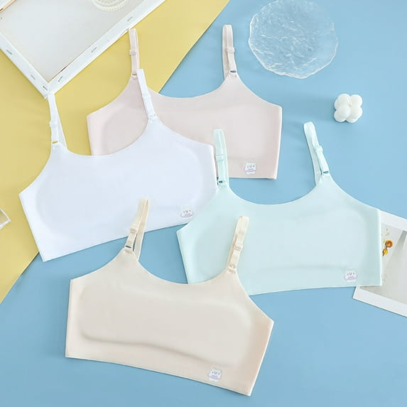 Gvdentm Training Bras for Girls 8-10 Seamless Training Bra - Crop Training Bras for Girls. Girls Sports Bra Red,10-12 Years