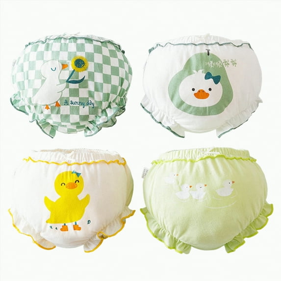 Gvdentm Training Underwear 3t Toddler Potty Training Pants 4 Pack,Cotton Training Underwear Size 2T,3T,40T,Waterproof Underwear for Kids(Green,1.5-3 Years)